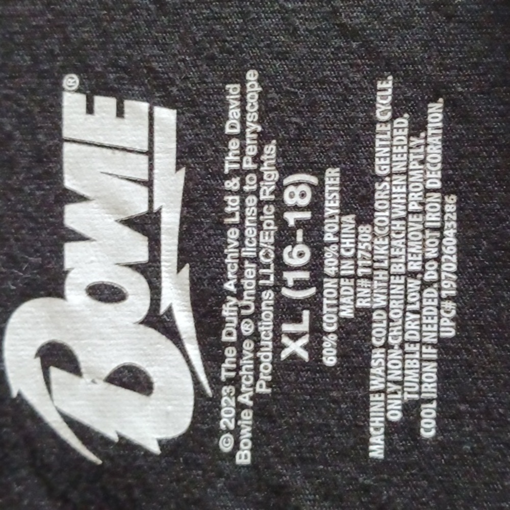 David Bowie  Black  Band T-shirt  - XLARGE  Soft material  - & Lightweight - Picture 9 of 13